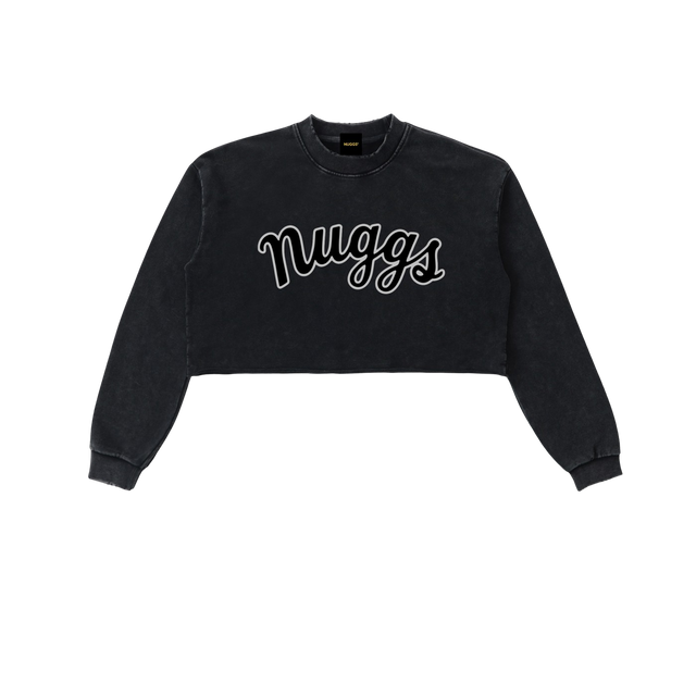 Women's Nuggs Snow Raw Edge Cropped Sweatshirt