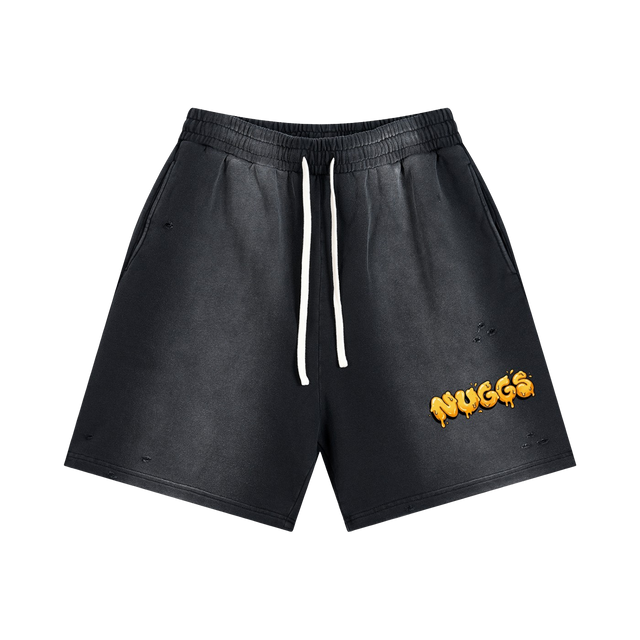 NUGGS DRIP Distressed Shorts