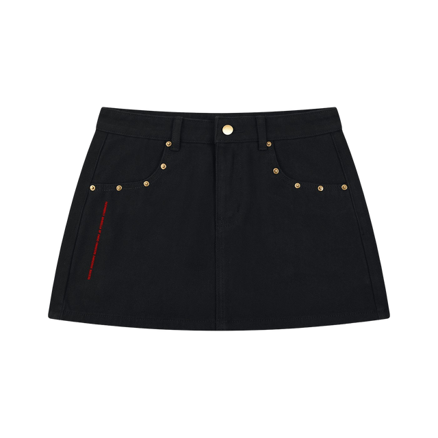 Studded Denim Mini Skirt