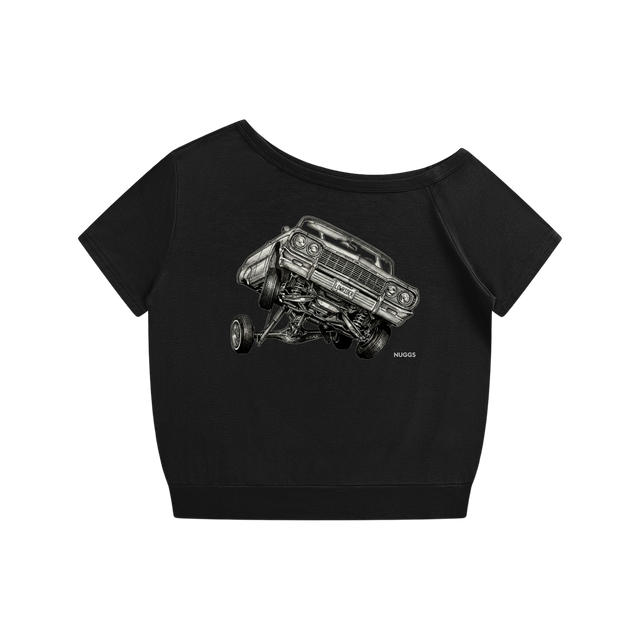 3-Wheel-Motion Off-Shoulder Shirt