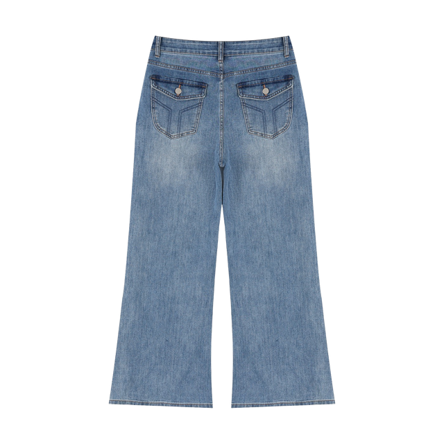 Women’s Washed Wide Denim Jeans