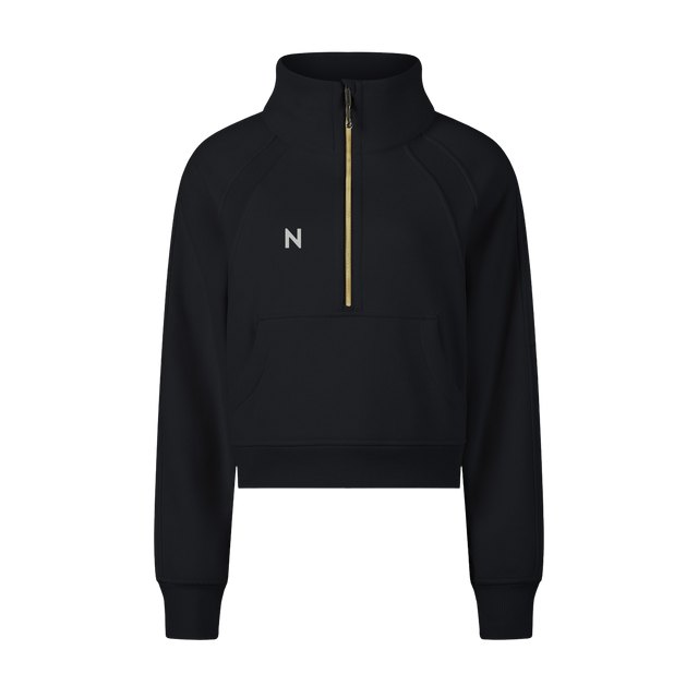 Cropped Half-Zip Fleece Jacket
