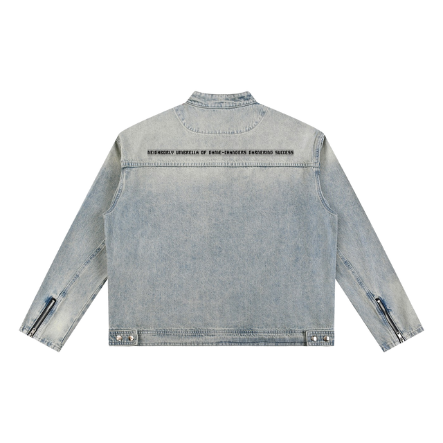 Faded Zip Denim Jacket