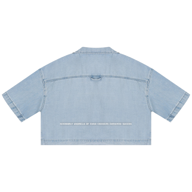 Women's Washed Boxy Cropped Shirt