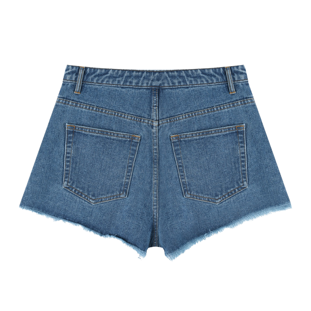 SEX MONEY NUGGS High-Rise Denim Shorts