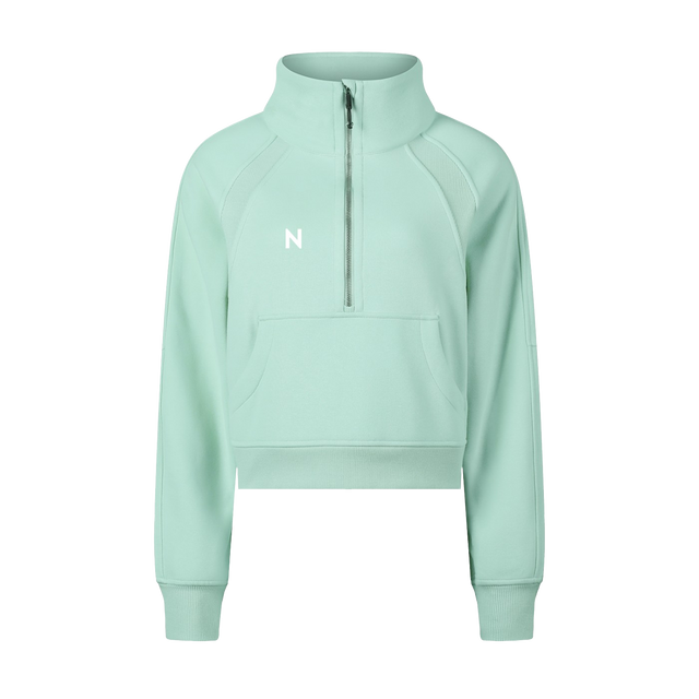 Cropped Half-Zip Fleece Jacket