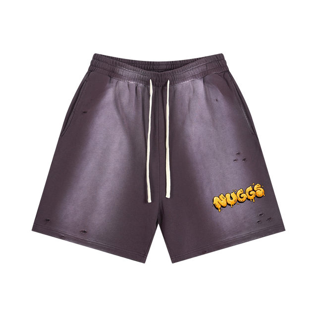 NUGGS DRIP Distressed Shorts