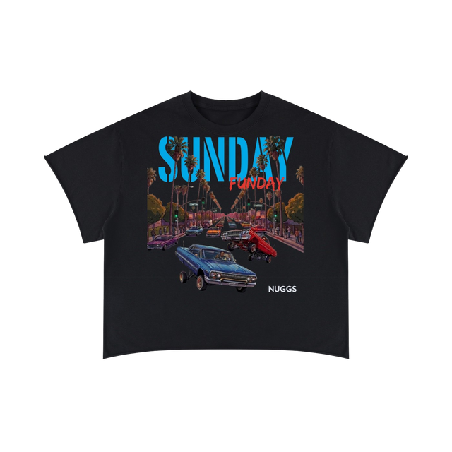 SUNDAY FUNDAY Raw Edge Box Tee