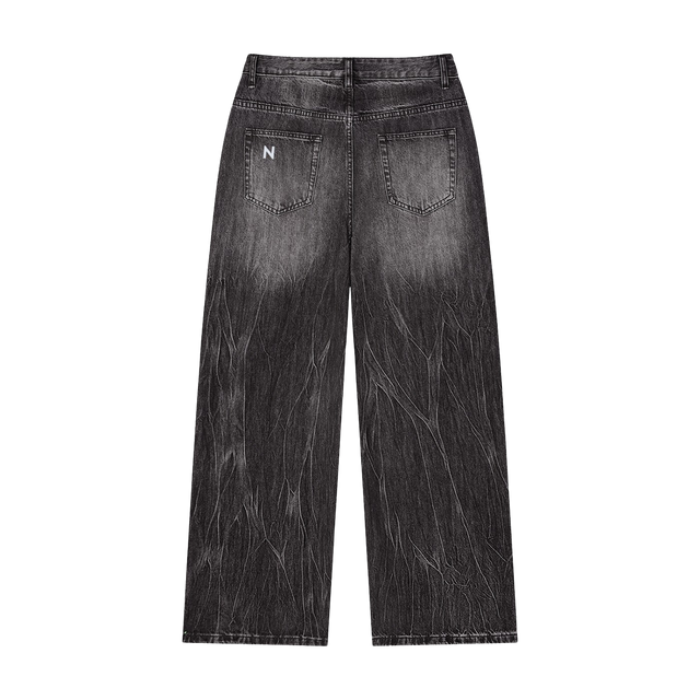 Men’s Vintage Wash Wide Denim Jeans