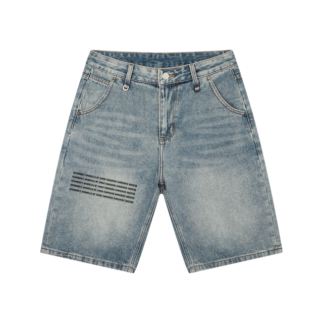Men's Washed and Faded Denim Shorts