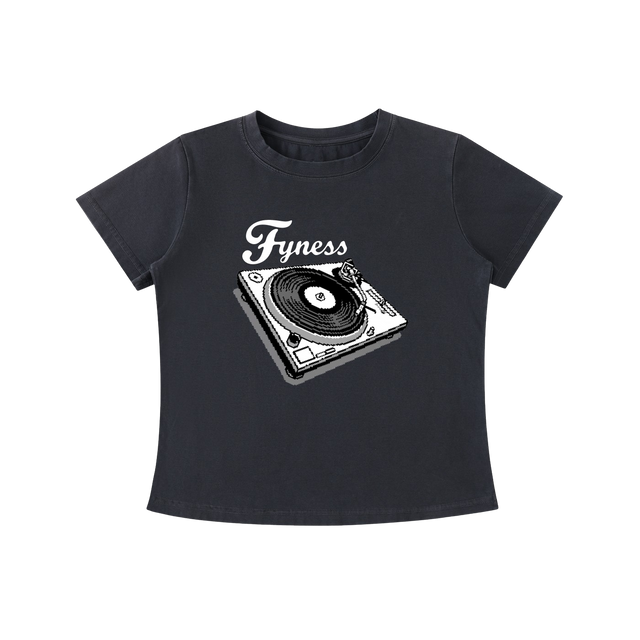 Women's Fyness Turntable Vintage Wash Slim Fit Tee