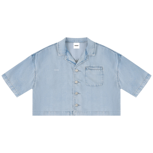 Women's Washed Boxy Cropped Shirt