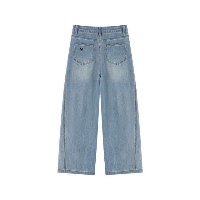 Women’s Faded High Rise Wide Denim Jeans