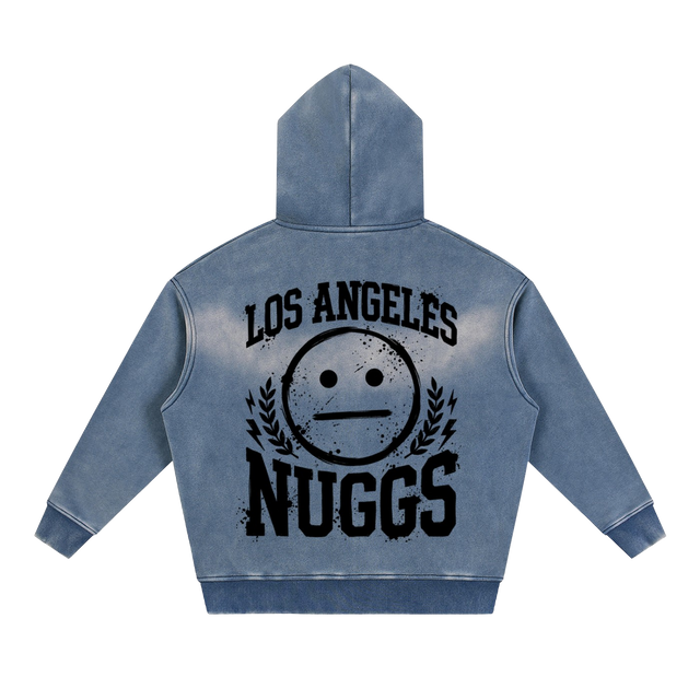 LA NUGGS Sunfade Crop Zipper Hoodie