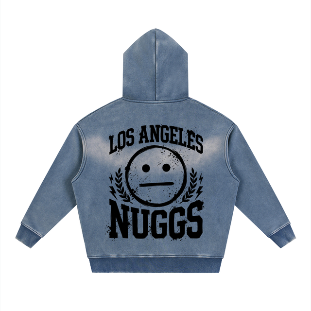 LA NUGGS Sunfade Crop Zipper Hoodie