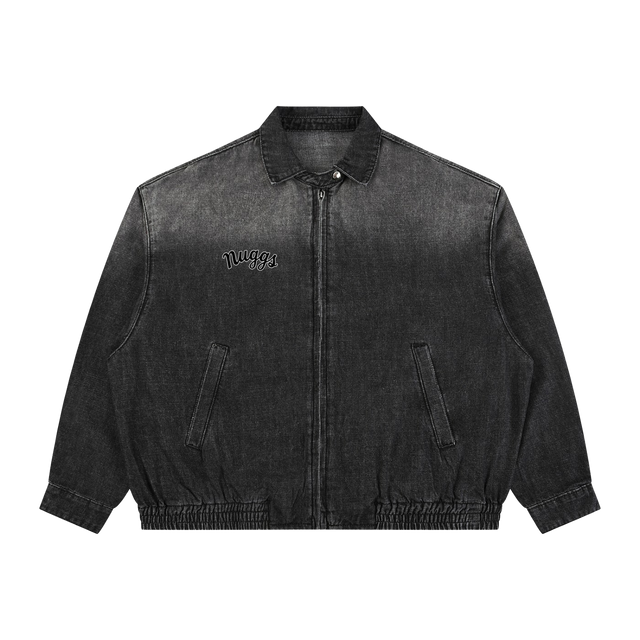 Vintage Wash Fade Full-Zip Denim Jacket