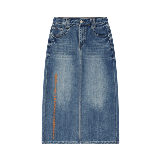 Women’s Vintage Faded Denim Skirt
