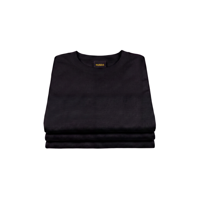 Heavyweight Cotton Black Tee (3 Pack)