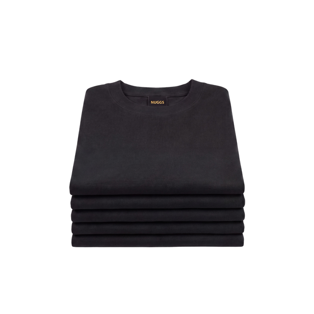 Heavyweight Cotton Black Tee (5 Pack)