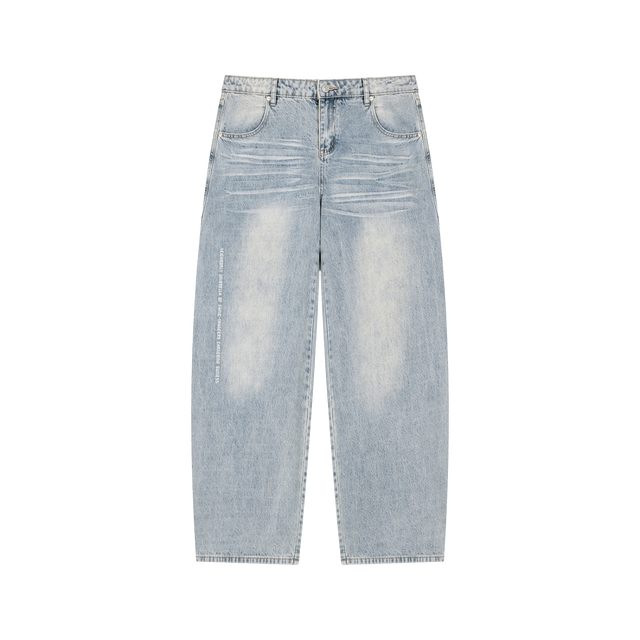Men’s Enzyme Wash Wide Jeans