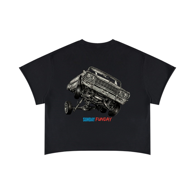 SUNDAY FUNDAY Raw Edge Box Tee