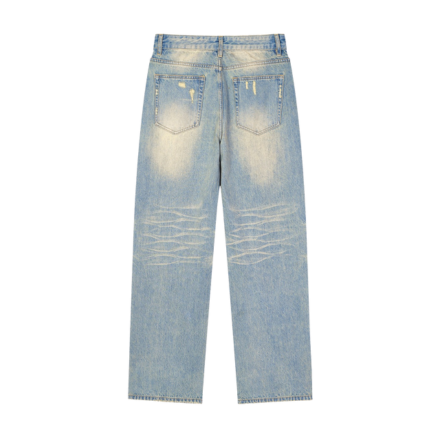 Sunfade Raw Hem Denim Jeans