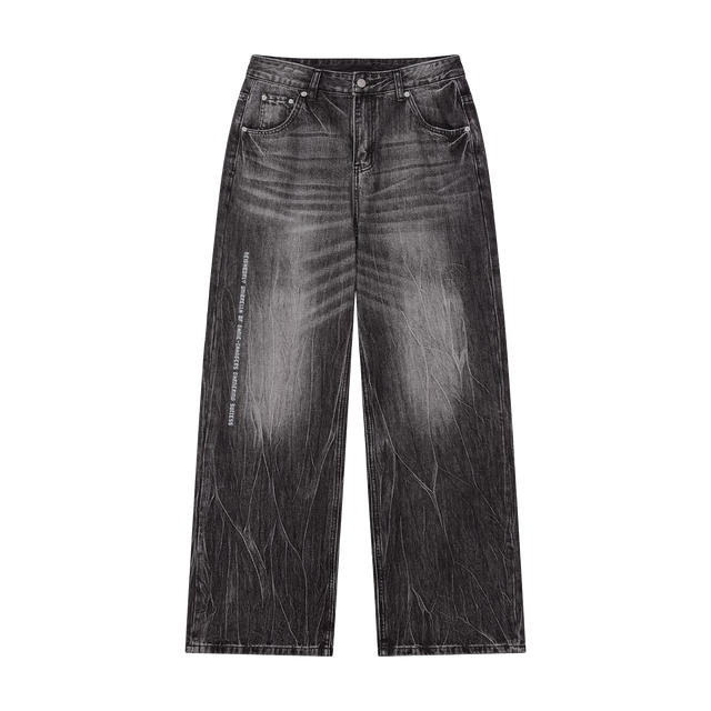 Men’s Vintage Wash Wide Denim Jeans