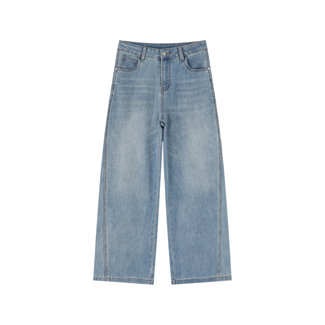 Women’s Faded High Rise Wide Denim Jeans