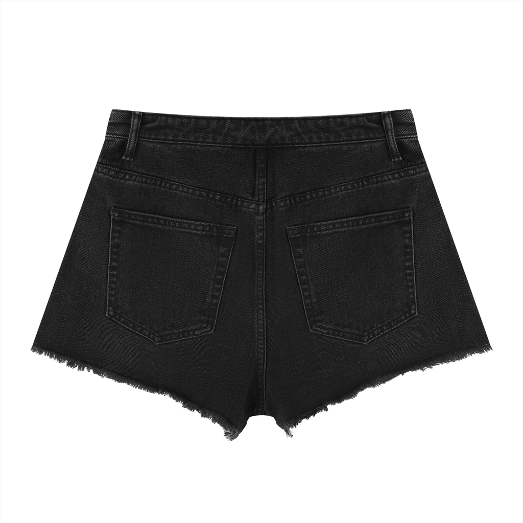 SEX MONEY NUGGS High-Rise Denim Shorts