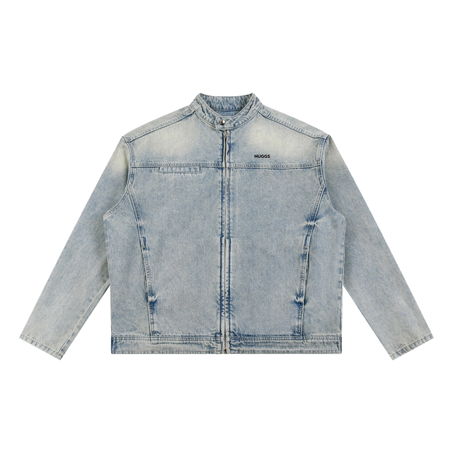 Faded Zip Denim Jacket