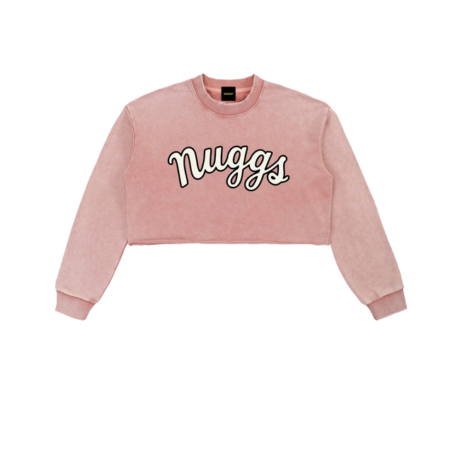 Women's Nuggs Snow Raw Edge Cropped Sweatshirt