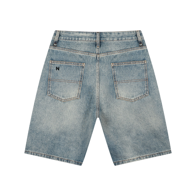 Men's Washed and Faded Denim Shorts