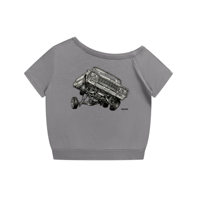 3-Wheel-Motion Off-Shoulder Shirt