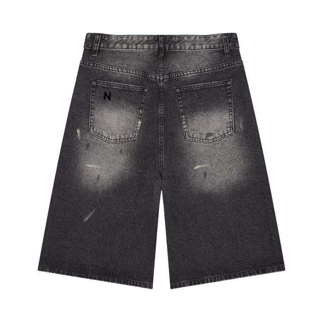 Men’s Faded Wide Denim Shorts